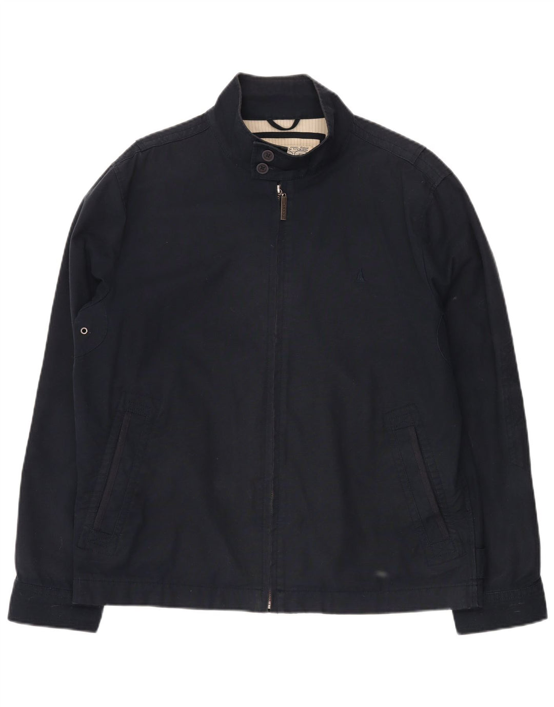 MUSTO Ανδρικό Bomber Jacket UK 40 Large Navy Blue Cotton