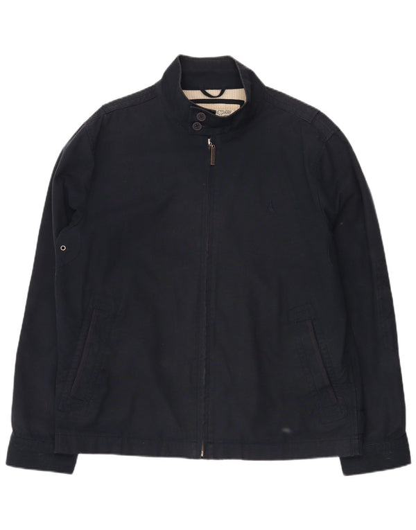 MUSTO Ανδρικό Bomber Jacket UK 40 Large Navy Blue Cotton