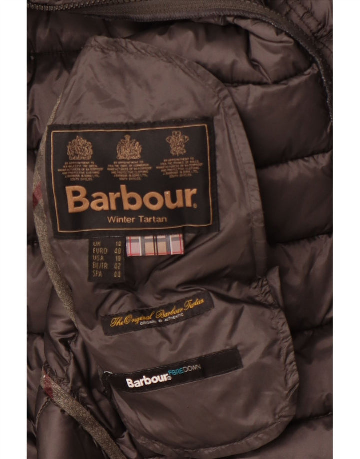 Barbour Γυναικείο χειμωνιάτικο ταρτάν μπουφάν UK 14 Large Grey Winter
