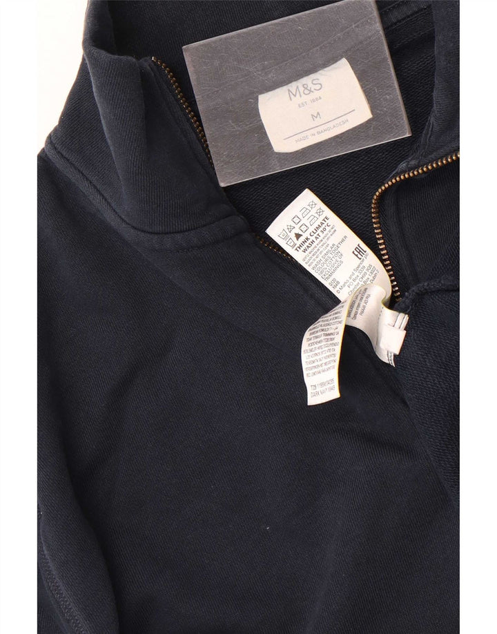 Ανδρικό φούτερ με φερμουάρ Marks & Spencer, μεσαίο μπλε βαμβακερό
