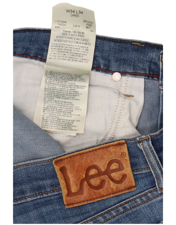 Lee Womens Daren Straight Jeans W34 L29 Blue Cotton