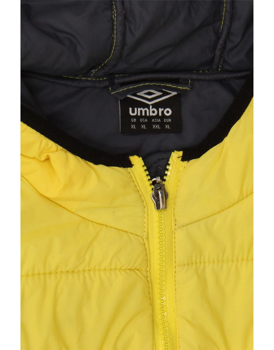 UMBRO Womens Hooded Padded Jacket UK 18 XL Yellow