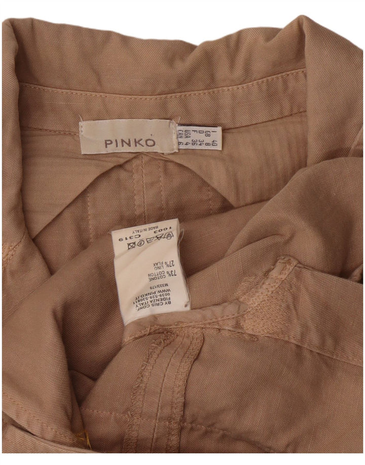PINKO Γυναικείο σακάκι 2 κουμπιών UK 8 Small Beige βαμβακερό