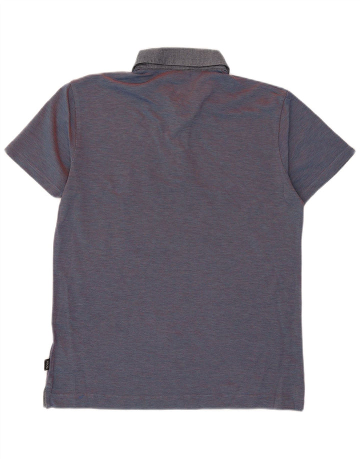 Ανδρικό πουκάμισο πόλο με λεπτή εφαρμογή Hugo Boss Βαμβακερό με ρίγες σε μπλε ναυτικό