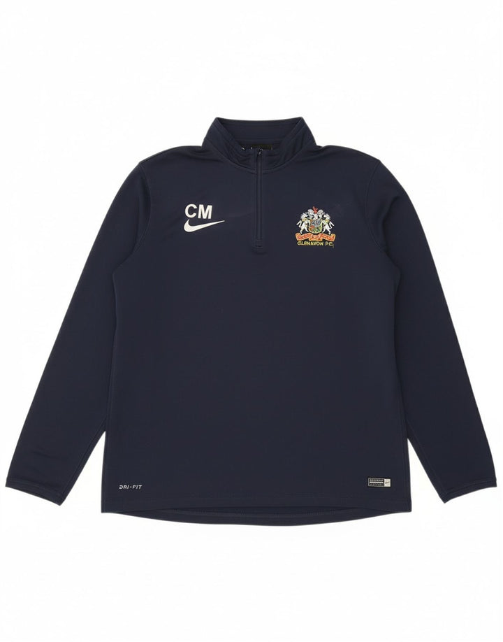 NIKE Mens Dri Fit Zip Neck Pullover Tracksuit Top Large Navy Blue
