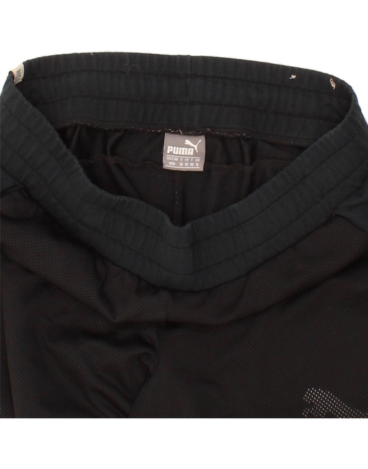 PUMA Womens Graphic Tracksuit Trousers UK 12 Medium Black Cotton Vintage Puma and Second-Hand Puma from Messina Hembry 