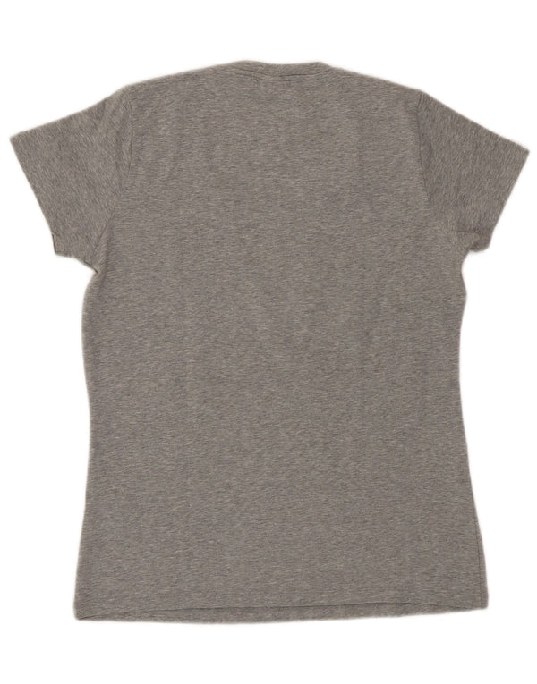 Γυναικείο γραφικό μπλουζάκι Trussardi Jeans Top UK 14 μεγάλο γκρι βαμβακερό