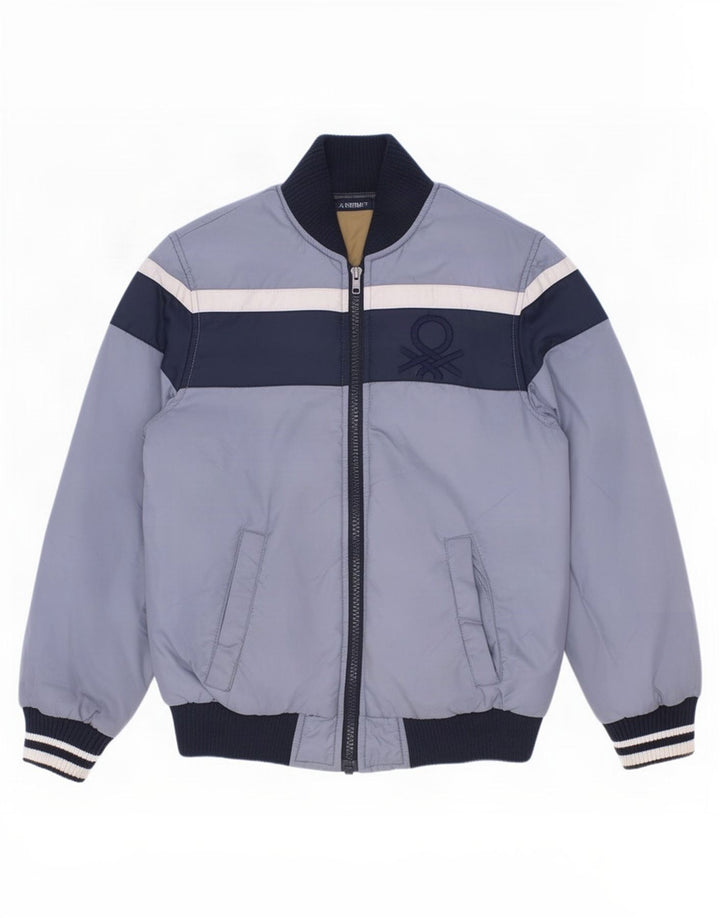 Μπουφάν Benetton Boys Graphic Padded Jacket 7-8 Years Medium Blue Colourblock