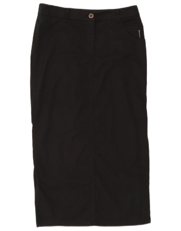 Armani Γυναικεία Midi Φούστα UK 10 Small W30 Μαύρη Βαμβακερή