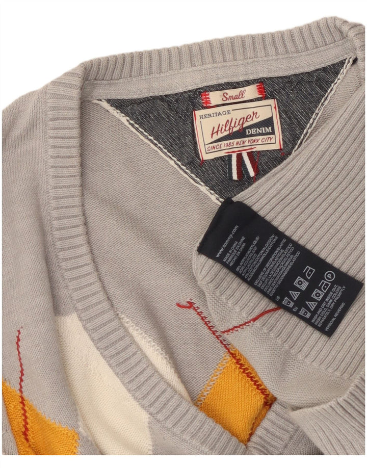 Tommy Hilfiger Γυναικείο πουλόβερ Heritage V-Neck Jumper UK 10 Small Grey