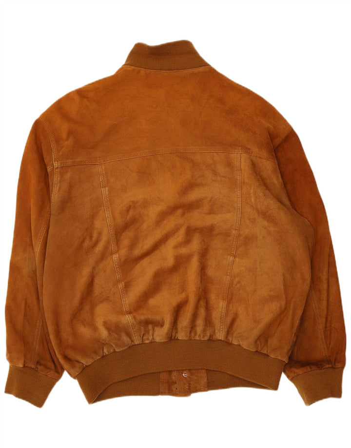 Vintage Ανδρικό Suede Bomber Jacket IT 54 2XL Beige