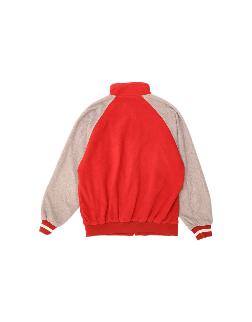 CHAMPION Mens Stanford Graphic Fleece Jacket UK 42 XL Red Colourblock Vintage Champion and Second-Hand Champion from Messina Hembry 