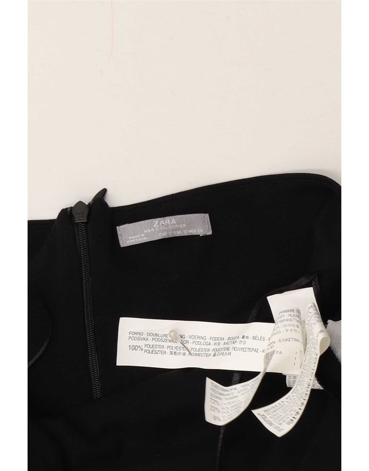 Zara Γυναικείο Στράπλες Φόρεμα UK 8 Small Black Polyester