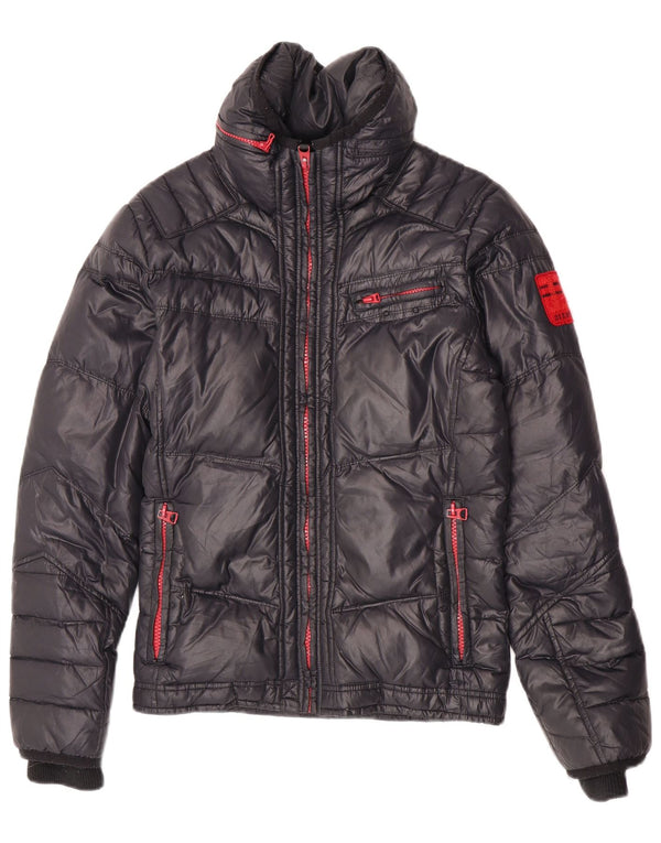 Diesel Ανδρικό μπουφάν με κουκούλα UK 36 Small Black Nylon Winter