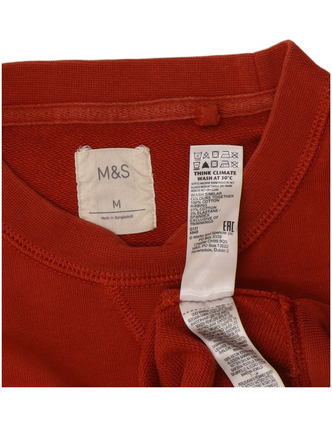 Ανδρική φούτερ Marks & Spencer Jumper Μεσαίο πορτοκαλί βαμβακερό