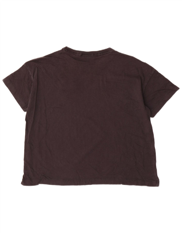 CHAMPION Γυναικείο T-Shirt Top UK 14 Μεσαίο μαύρο βαμβακερό