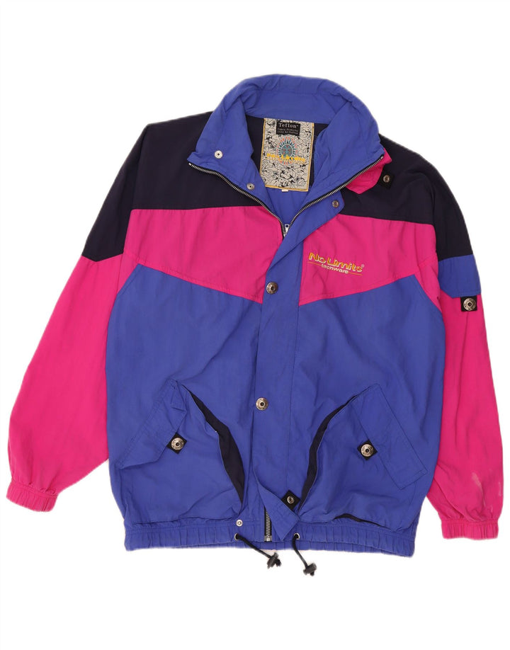 Vintage Ανδρικό τζάκετ UK 38 Medium Blue Colorblock Πολυαμίδιο