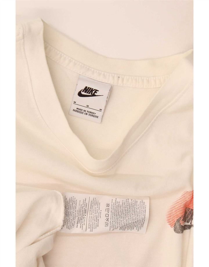 Ανδρικό γραφικό μπλουζάκι Nike, μεσαίο λευκό βαμβακερό