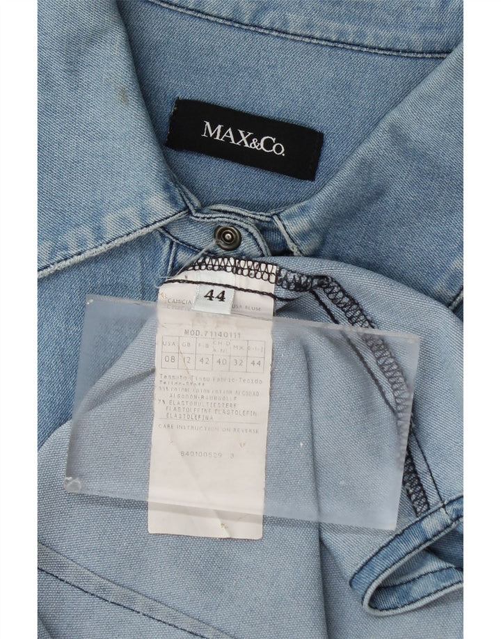 Max Mara γυναικείο τζιν πουκάμισο UK 12 μεσαίο μπλε βαμβακερό