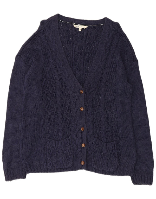 Γυναικείο πουλόβερ με ζακέτα Fat Face UK 16 Large Navy Blue από βαμβάκι