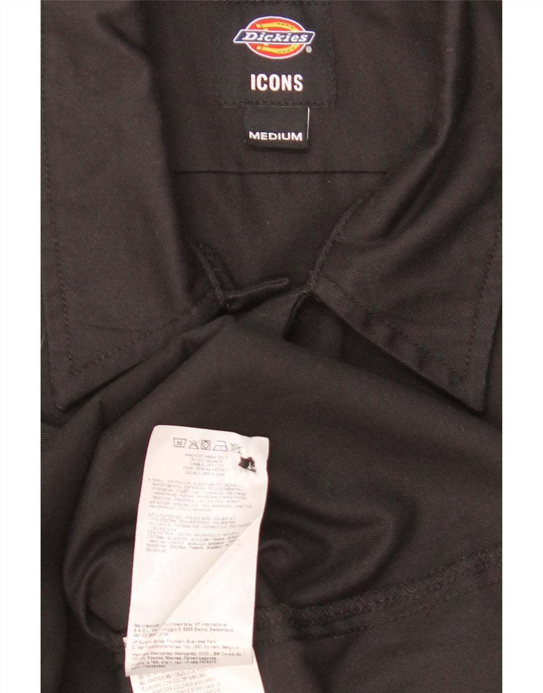Ανδρικό κοντομάνικο πουκάμισο Dickies μαύρο πολυεστέρα