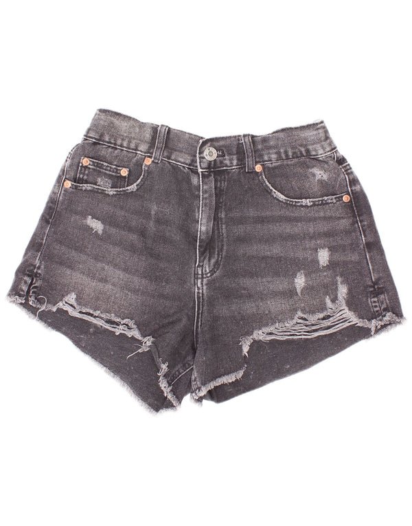 Zara Girls Distressed τζιν σορτς 13-14 ετών W26 γκρι βαμβακερό