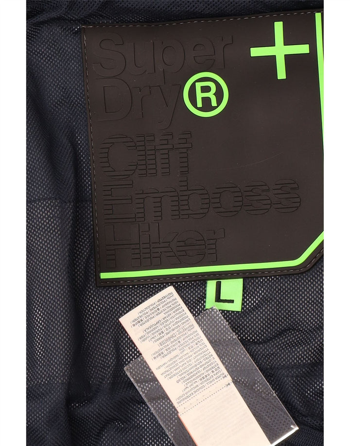 Ανδρικό μπουφάν SUPERDRY με κουκούλα ανεμοθραυστικό UK 40 Large Grey Nylon