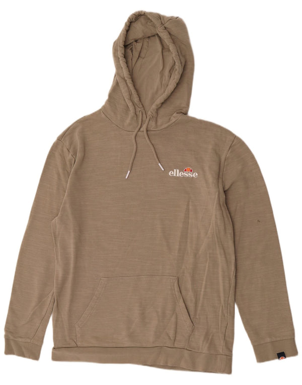 Ellesse Mens Hoodie Jumper Large Khaki Flecked Cotton