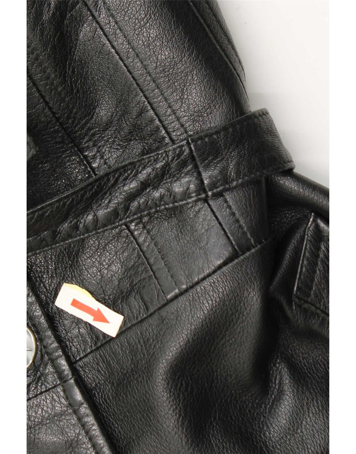 Vintage Γυναικείο Δερμάτινο Μπουφάν IT 44 Medium Black Leather