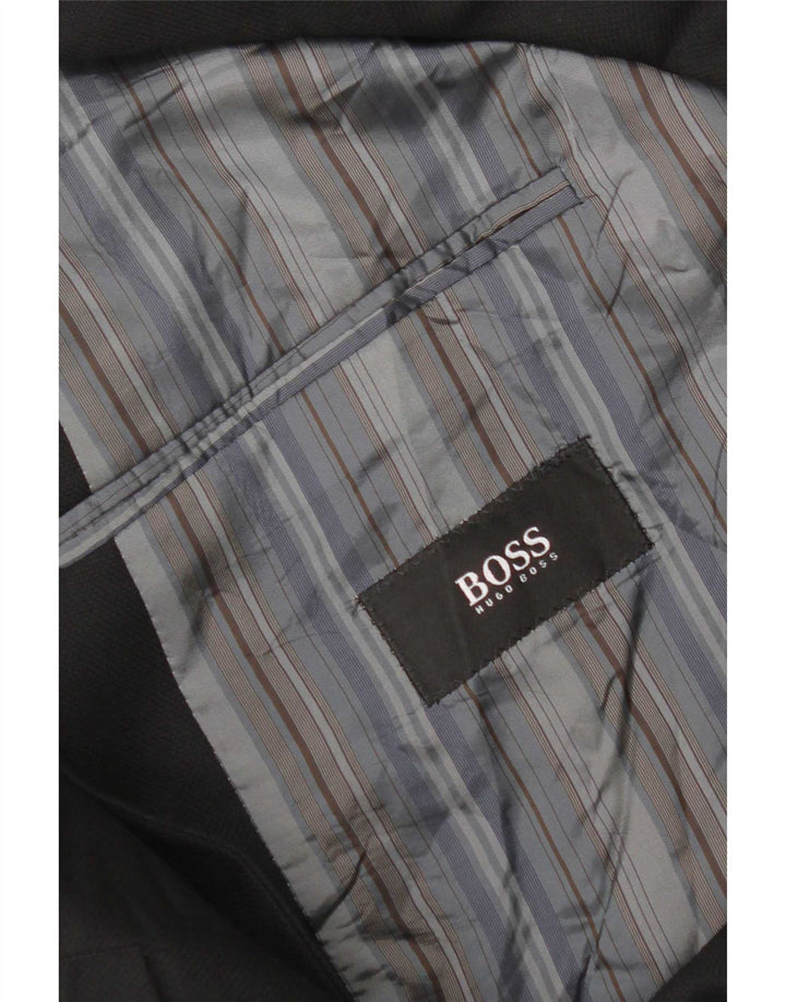 Ανδρικό σακάκι σακάκι Hugo Boss με 3 κουμπιά EU 56 3XL Μαύρο παρθένο μαλλί