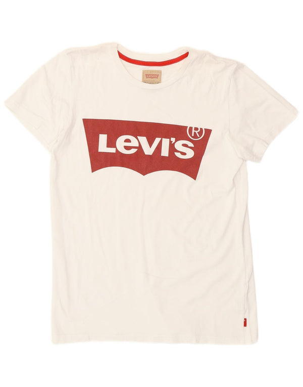 Γραφικό T-Shirt Levi's Boys Top 15-16 ετών Λευκό βαμβακερό
