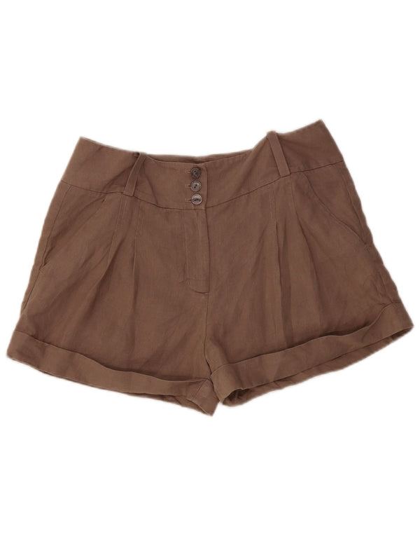 Jigsaw Womens Pegged Chino Shorts UK 10 Small W28  Brown Linen