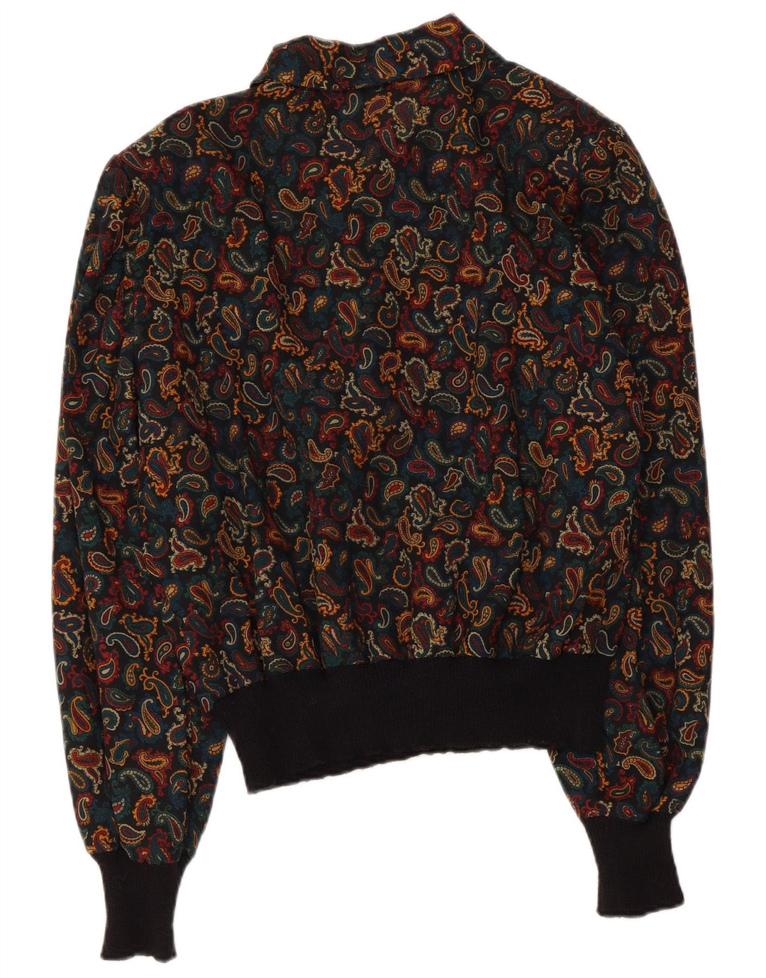 Vintage γυναικεία μακρυμάνικη μπλούζα τοπ UK 14 μεγάλα πολύχρωμα Paisley