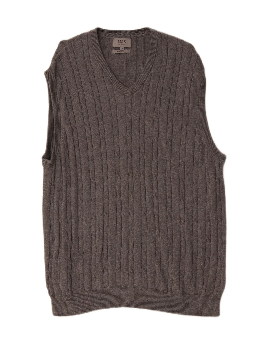 Marks & Spencer Ανδρικό γιλέκο Tank Top 2XL Γκρι βαμβακερό