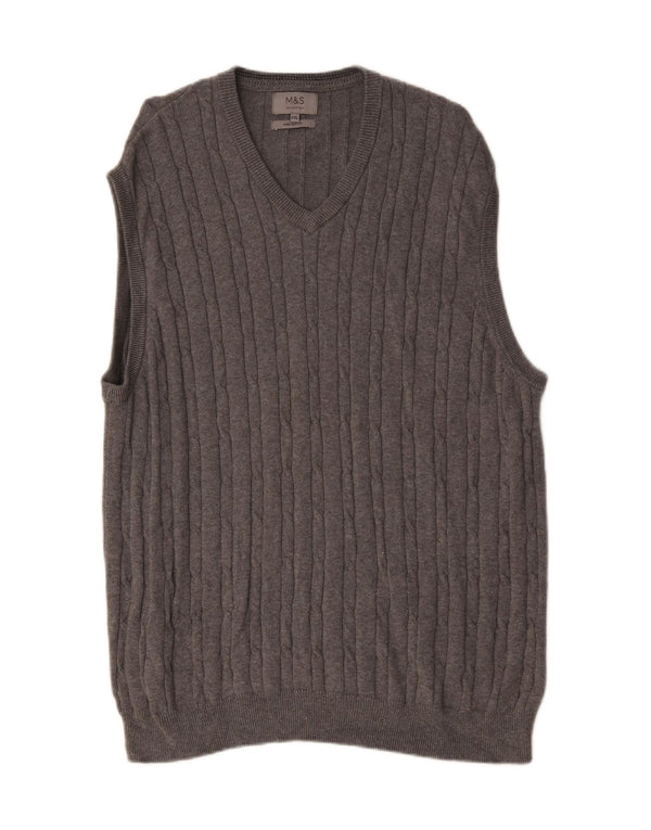 Marks & Spencer Ανδρικό γιλέκο Tank Top 2XL Γκρι βαμβακερό