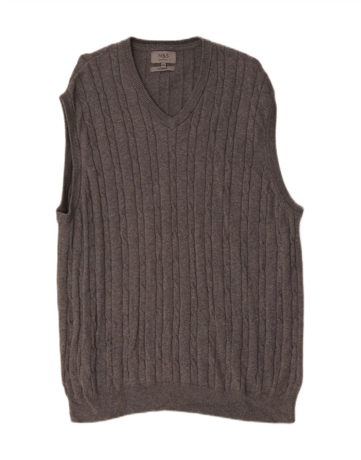 Marks & Spencer Ανδρικό γιλέκο Tank Top 2XL Γκρι βαμβακερό