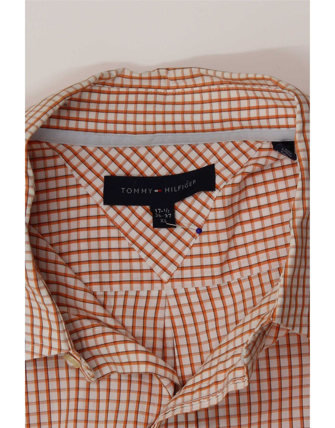 Ανδρικό πουκάμισο Tommy Hilfiger Size 17 1/2 XL Orange Check