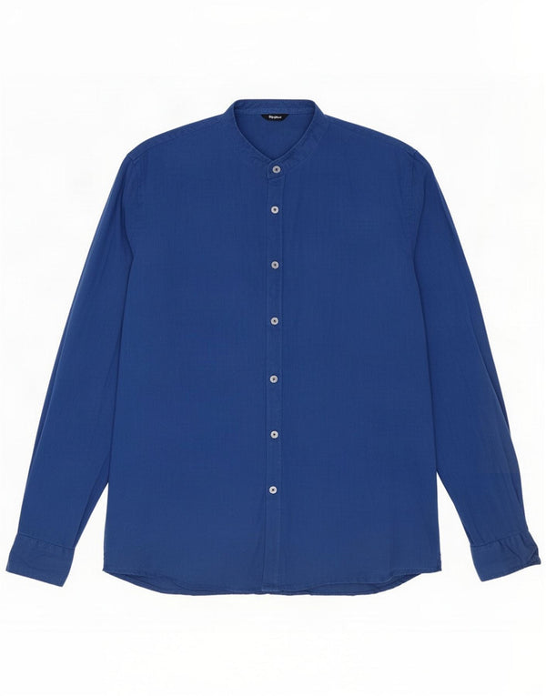Refrigiwear Ανδρικό Πουκάμισο XL Navy Blue Linen