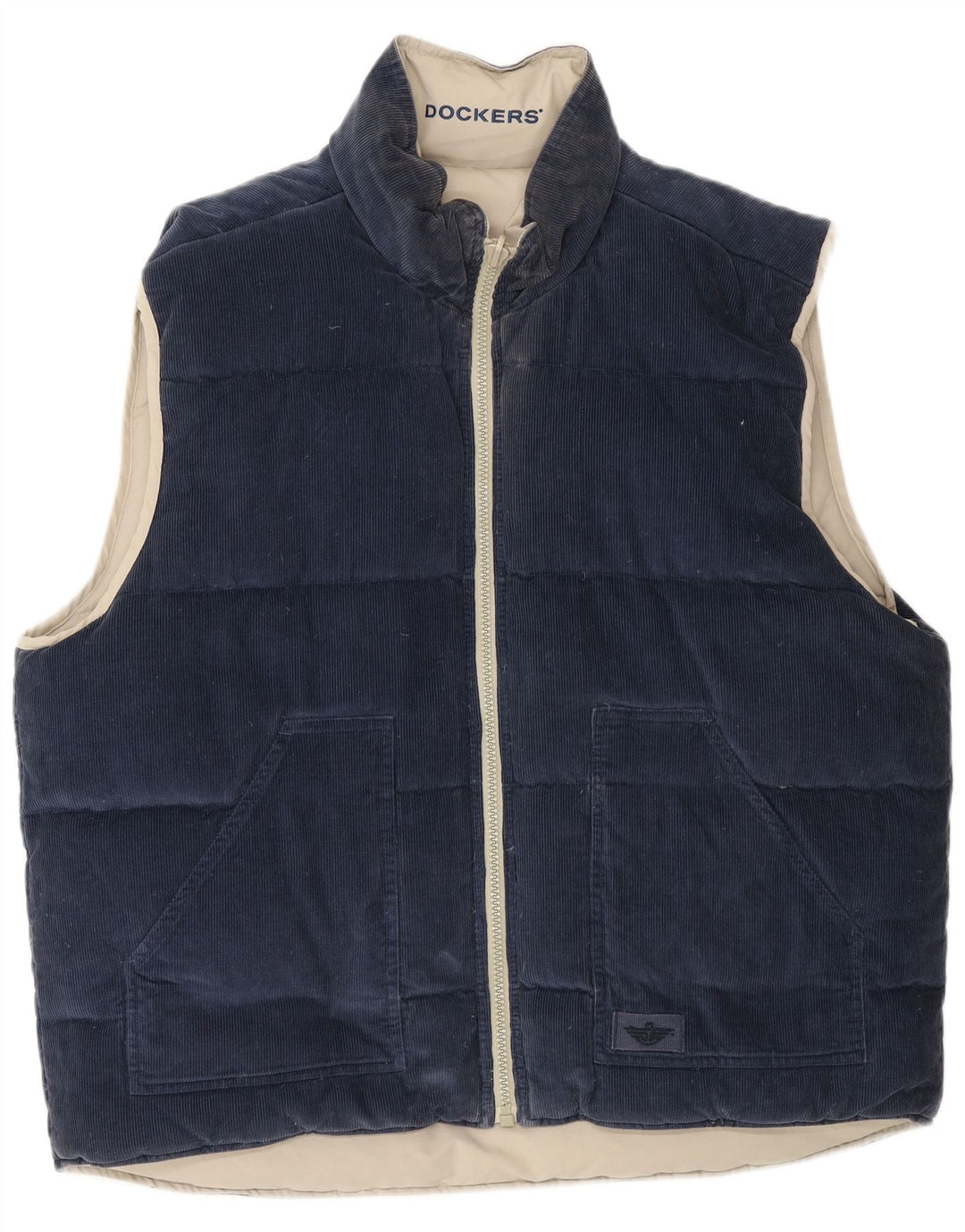 Dockers Mens Reversible Gilet Gilet UK 44 2XL Beige Polyester