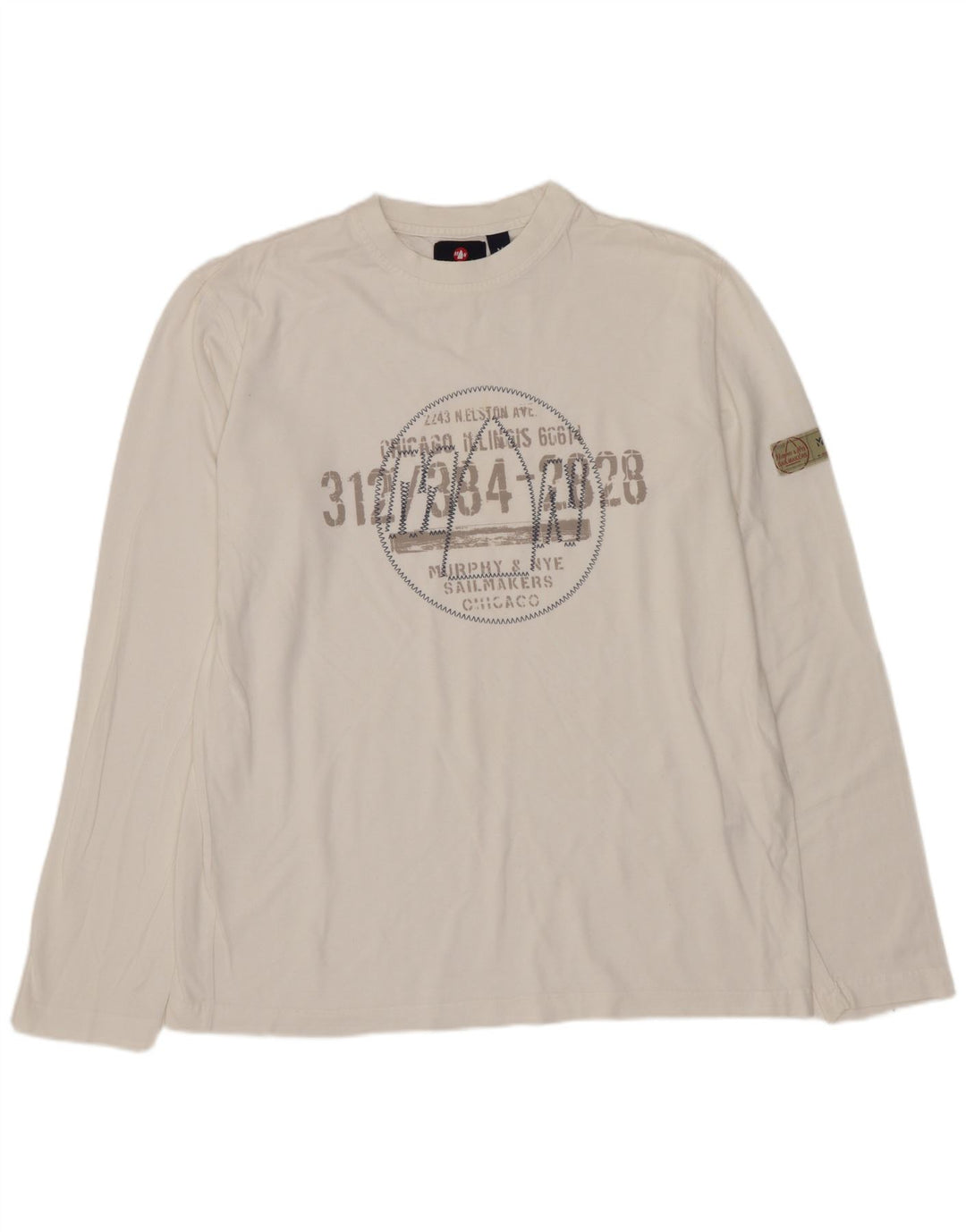 MURPHY & NYE Ανδρικό γραφικό τοπ Μακρυμάνικο μεσαίο λευκό