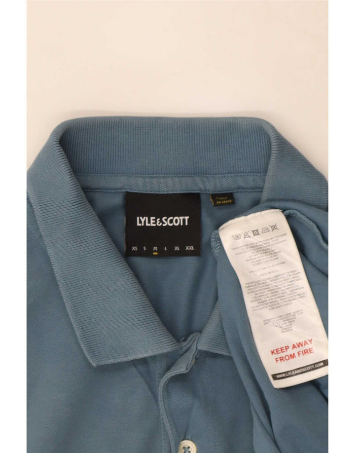 Ανδρικό πουκάμισο πόλο Lyle & Scott, μεσαίο μπλε βαμβακερό