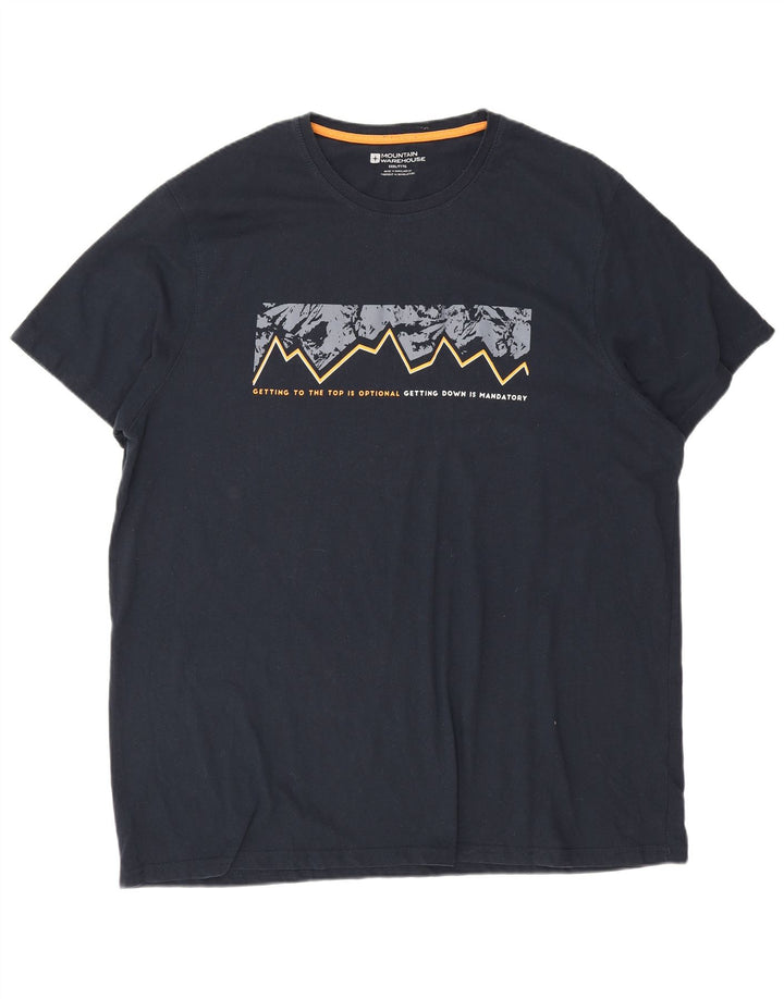Ανδρικό γραφικό T-Shirt Mountain Warehouse Top 3XL Navy Blue Cotton
