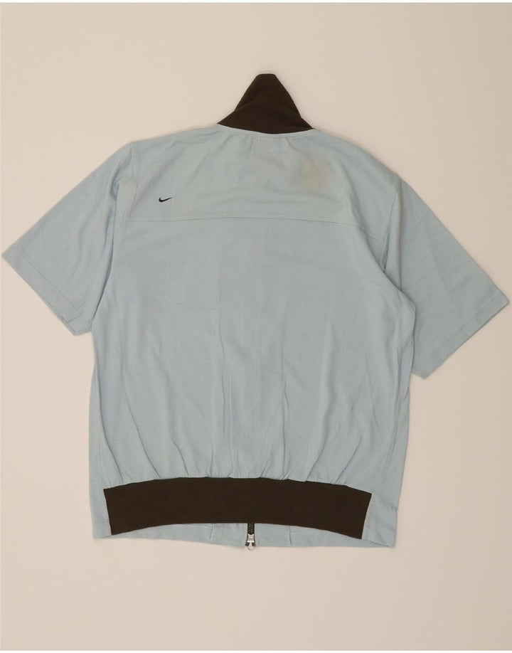 NIKE Mens Dri Fit Short Sleeve Tracksuit Top Jacket Large Blue Cotton Vintage Nike and Second-Hand Nike from Messina Hembry 