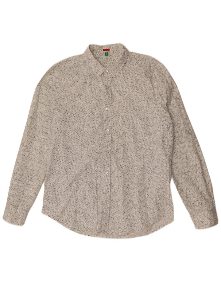 BENETTON Ανδρικό πουκάμισο Slim Fit Μεγάλο Λευκό στίγμα