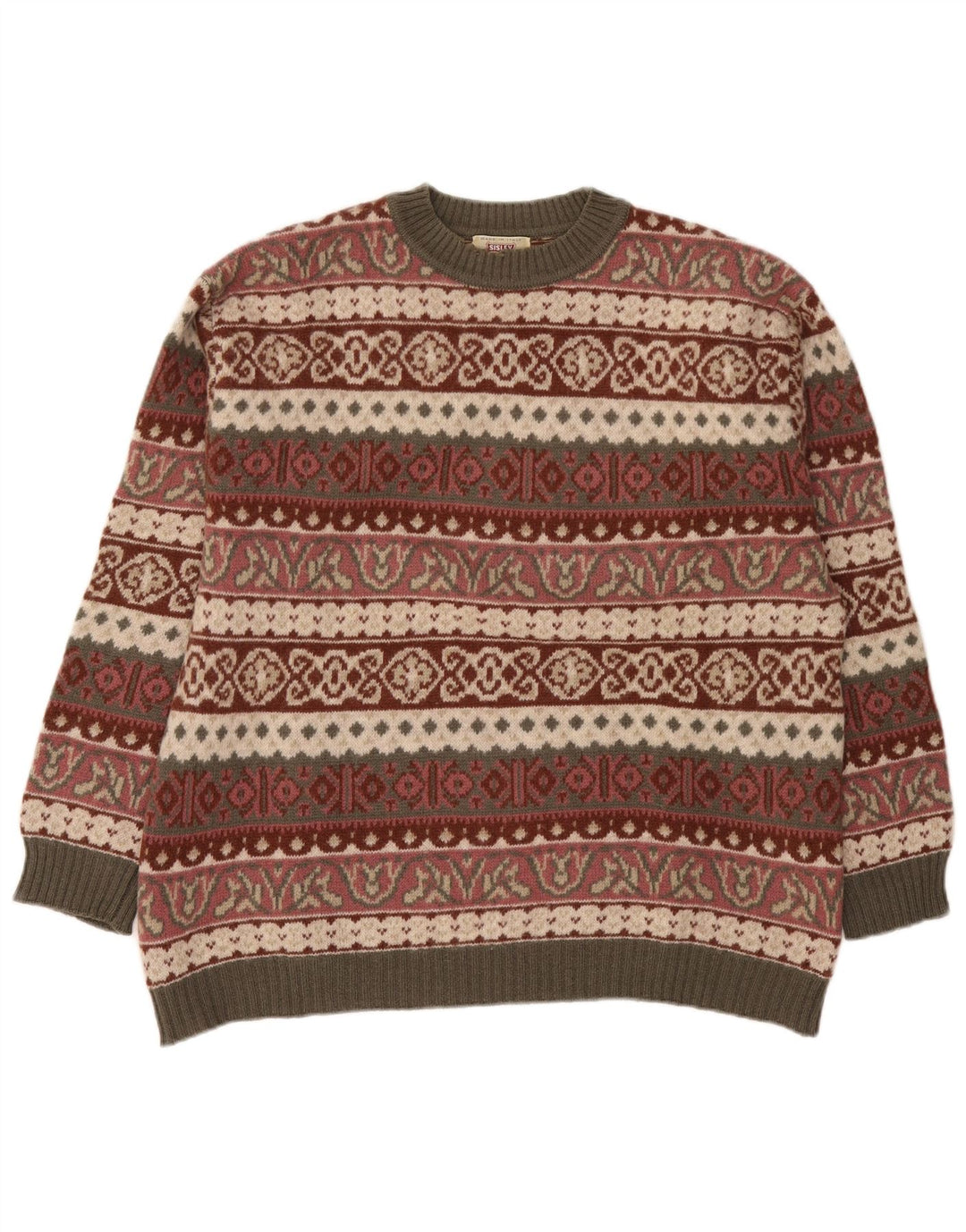 Ανδρικό πουλόβερ Sisley Crew Neck Jumper XL Πολύχρωμο Fair Isle