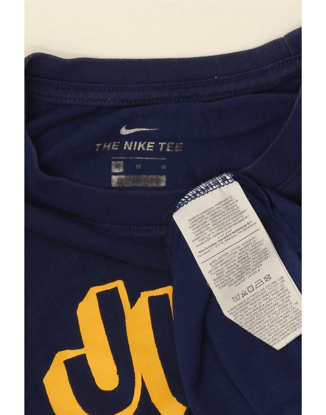 Ανδρικό γραφικό μπλουζάκι Nike, μεσαίο βαμβακερό μπλε ναυτικό
