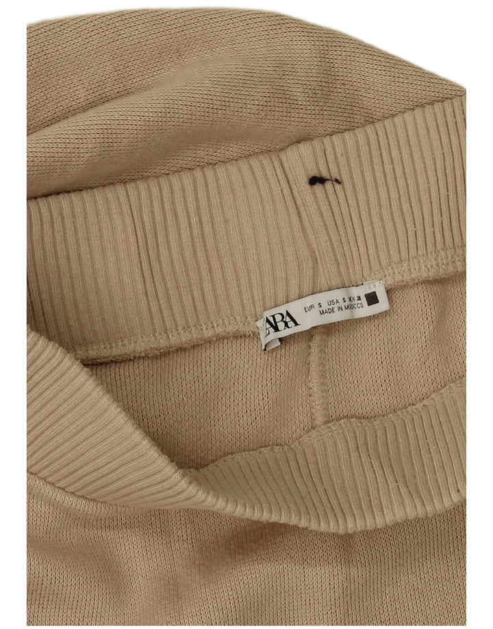 Zara Γυναικεία Πλεκτή Φούστα με Flared Small W26 Beige Viscose