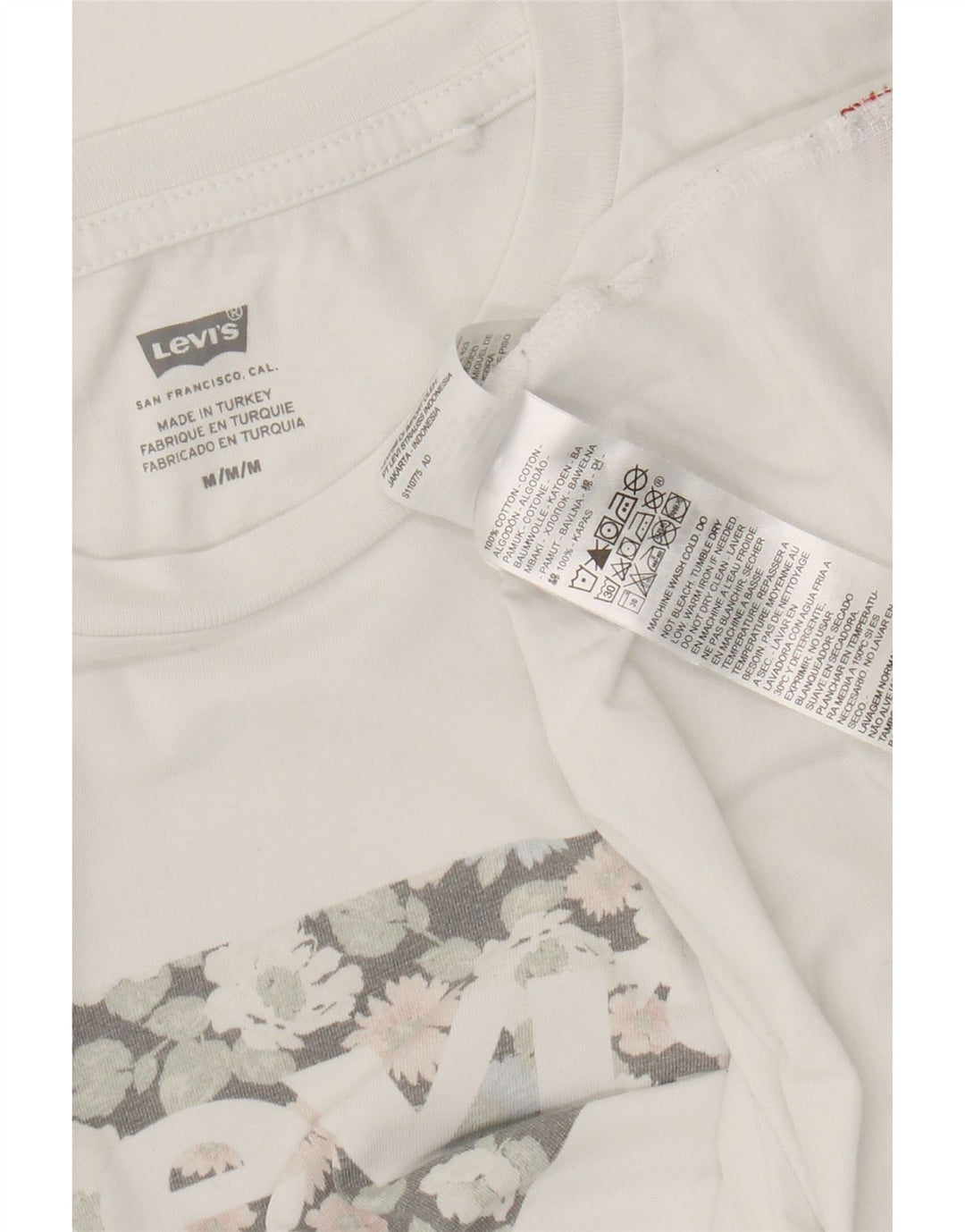 Γυναικείο γραφικό μπλουζάκι Levi's Top UK 12 μεσαίο λευκό βαμβακερό