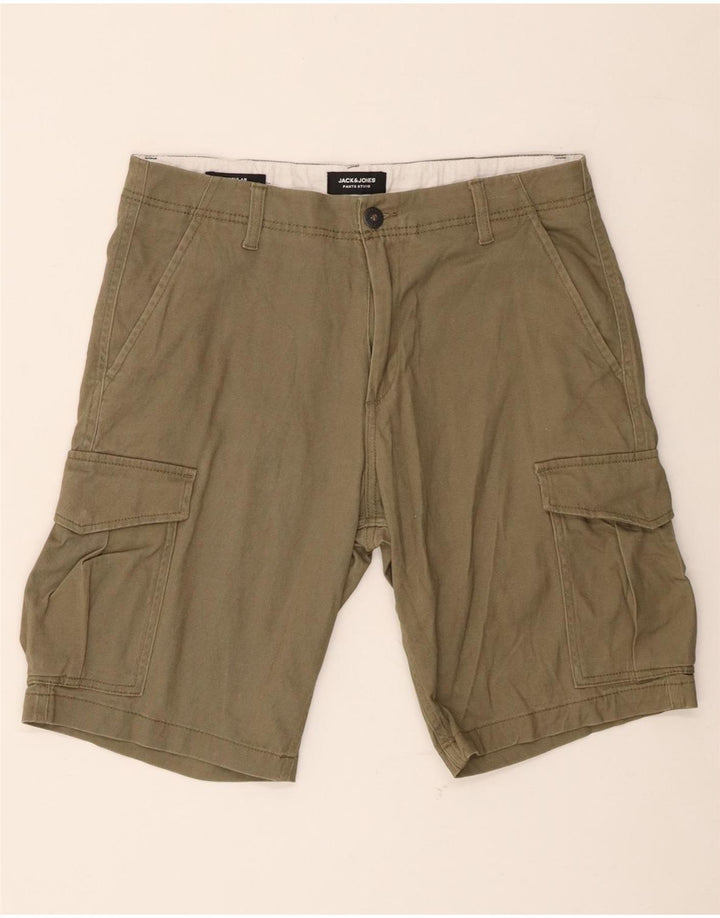 Ανδρικό σορτς Cargo με κανονική εφαρμογή Jack & Jones, μεσαίο W32, βαμβακερό χακί