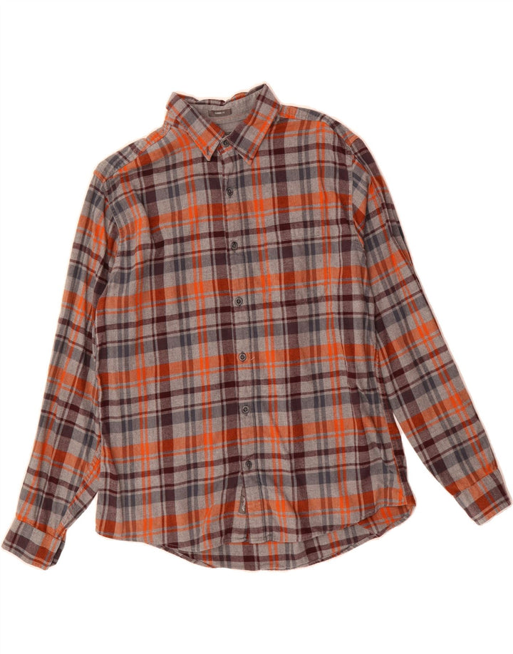 EDDIE BAUER Mens Classic Fit Flannel Shirt Large Grey Check Cotton Vintage Eddie Bauer and Second-Hand Eddie Bauer from Messina Hembry 